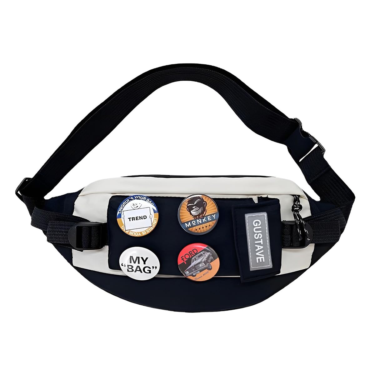 GUSTAVE Waist Bag for Men Women Multi Pouches Waist Pouch Fanny Pack Waist Pouch for Women Waterproof Chest Bag Side Bag with Adjustable Quick Release Strap for Hiking Travel Camping Running (Black) GUSTAVE Waist Bag for Men Women Multi Pouches Waist Pouch Fanny Pack Waist Pouch for Women Waterproof Chest Bag Side Bag with Adjustable Quick Release Strap for Hiking Travel Camping Running (Black)